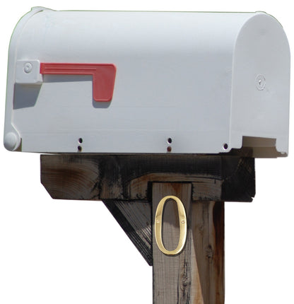 6-inch Shiny Gold House Number w/ Screws, Polished Brass, Mailbox / Home Numbers