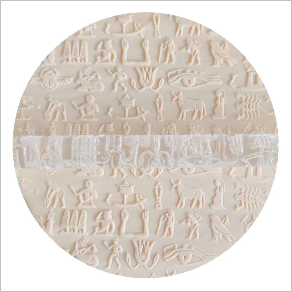 Rolling Pin Acrylic Ancient Egypt Pattern Clay Art Embossing Tools Dough Rollers