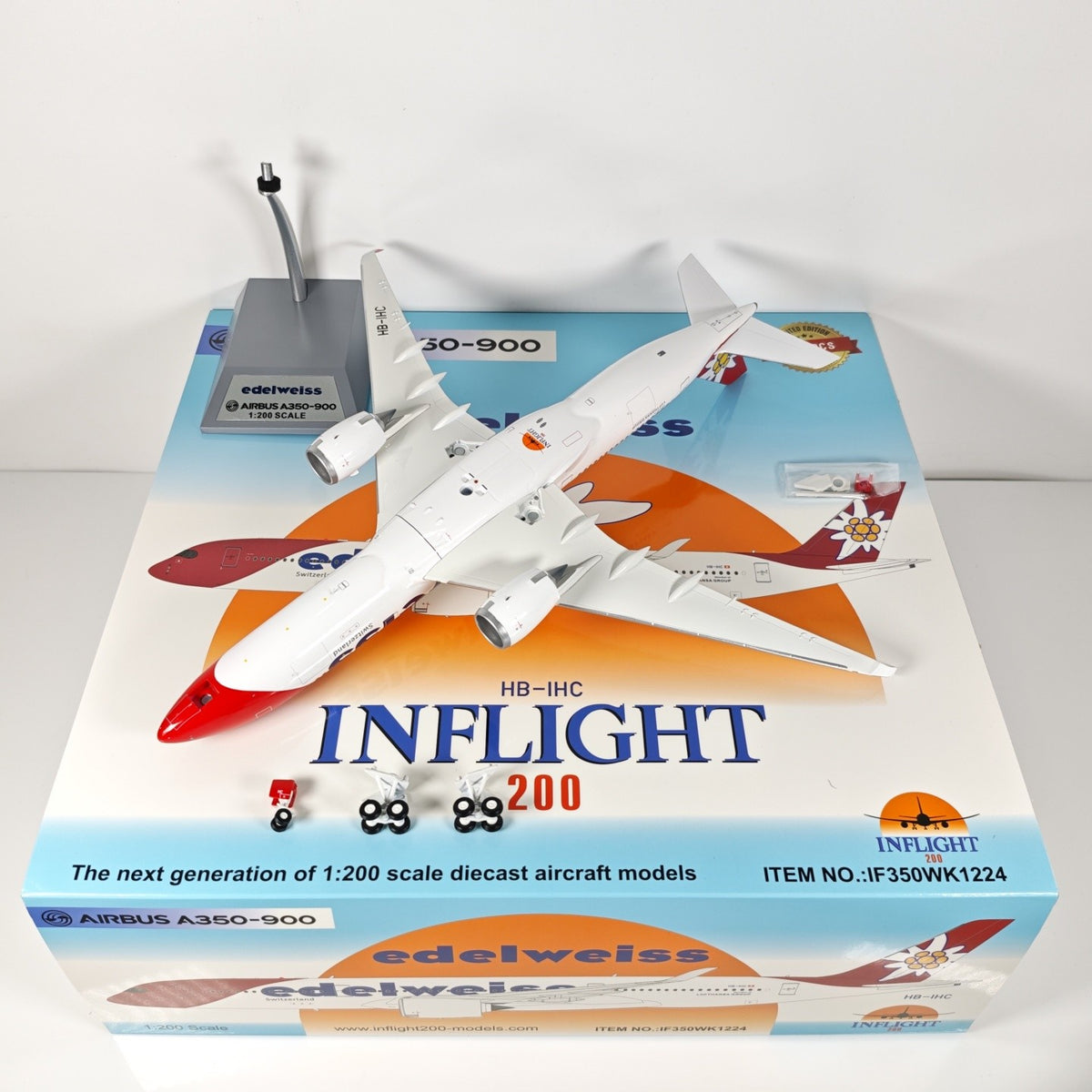 1:200 InFlight edelweiss A350-900 Passenger Airplane Diecast Plane Model