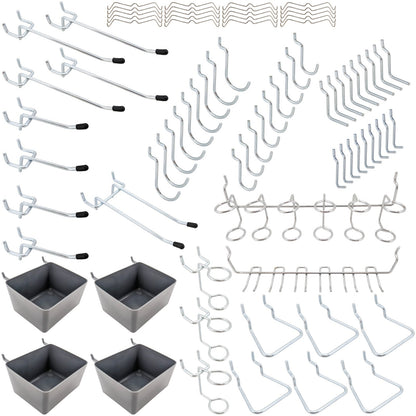 80 Piece Pegboard Hooks and Holders - Includes Straight, Curved, and Angled H...
