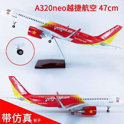 47CM 1:80 Vietjet Air AIRBUS A320neo Airplane Landing Gear Resin Aircraft Model