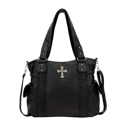 Celela Fashion Women Concealed Carry Braided Tote Shoulder Handbag Purse bags