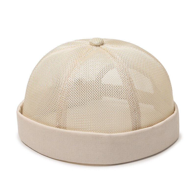 Men's Retro Brimless Hat Skull cap Sailor Cap Beanie Rolled Cuff Adjustable*