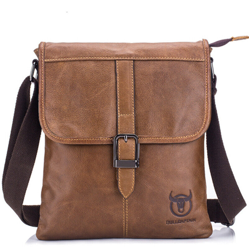 100% Genuine Leather Men's Sling Shoulder/Messenger Bag 10 inches Crossbody Bags