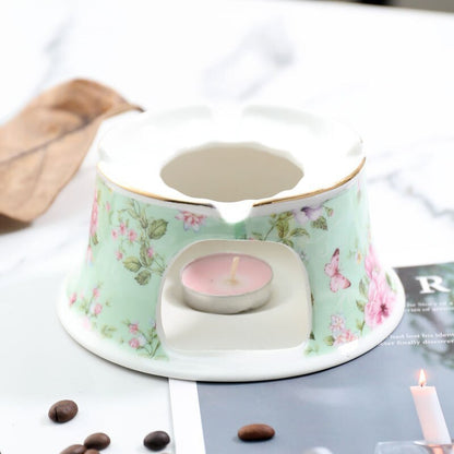 China Teapot 500ML With Heating Base High-Grade Porcelain Tea Warmer Teapot Set