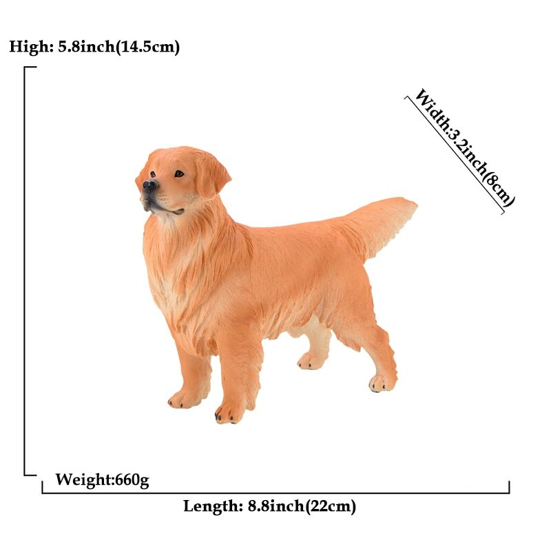 Realistic Large Dog Figures Playset Golden Retriever Figurines Educational Toy