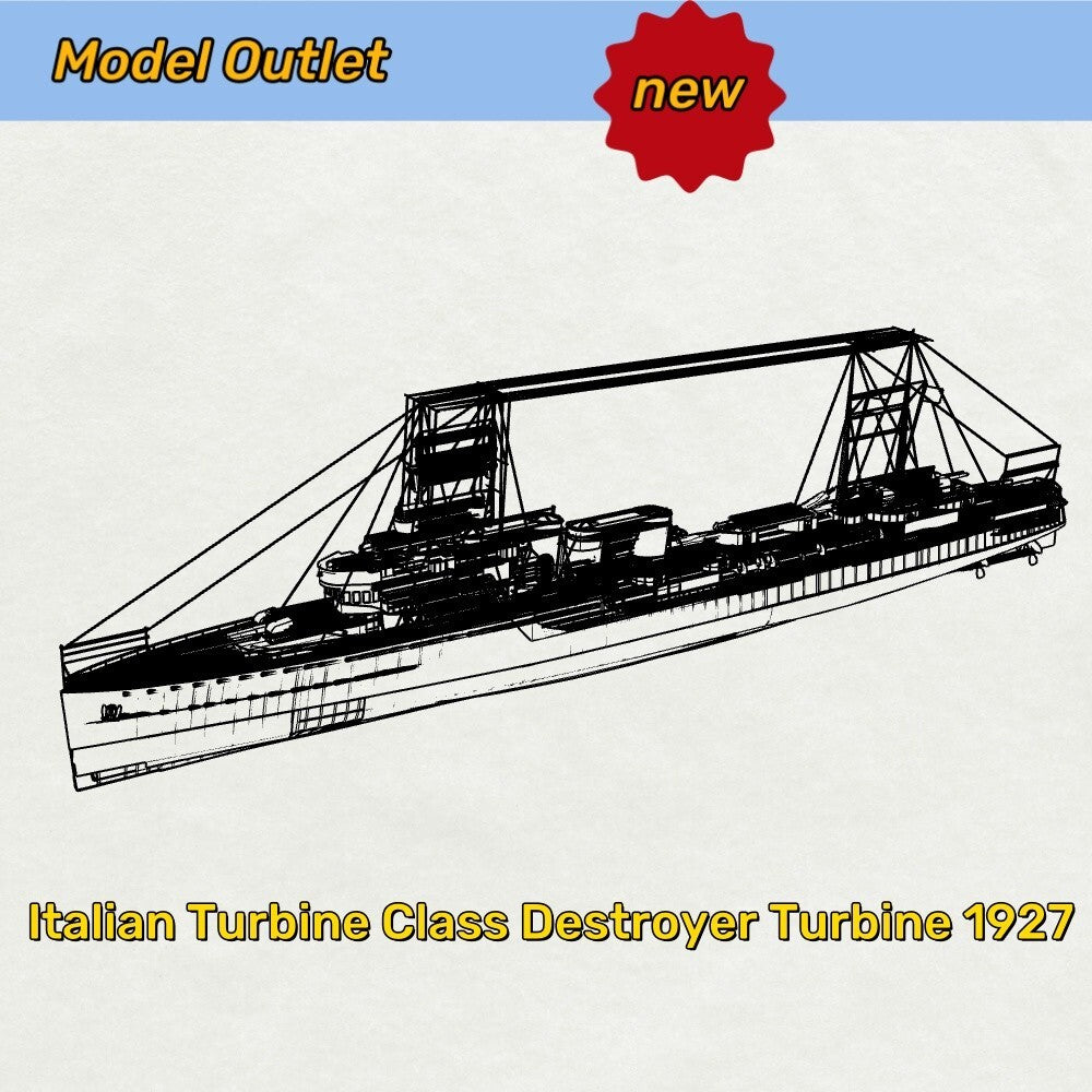 SSC2000732 1/2000 Military Model Kit Italian Turbine Class Destroyer Turbine1927