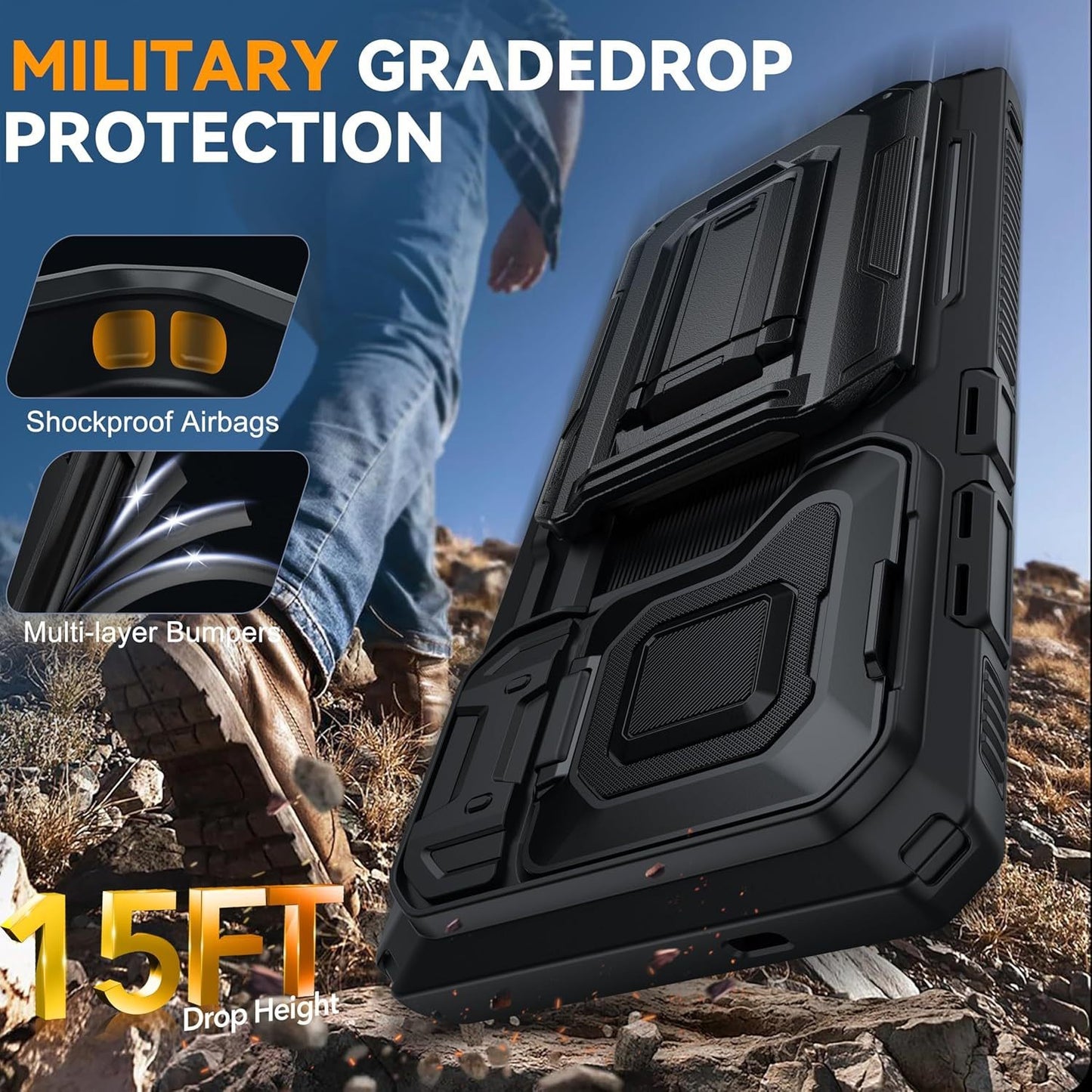 Rugged Mobile Phone Case with Card Slot F for iphone 17/16/15/14/13 Pro Max Plus