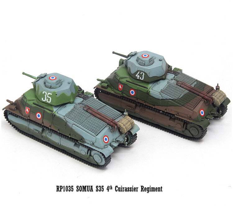 1/72 2Pcs French Soma S35 Medium Tank Model 35+43 Two Tanks