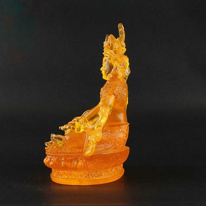 14.5cm Feng Shui Tibet Tibetan Buddhism Statue Yellow Jambhala Buddha