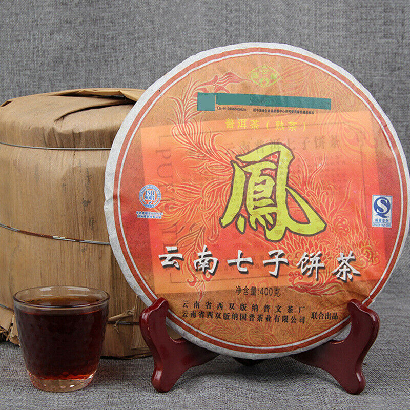 "Phoenx" Feng Bing Puwen YUNYA 2006 Puer Tea Ripe Puerh Shu Pu-erh Tea Cake 400g