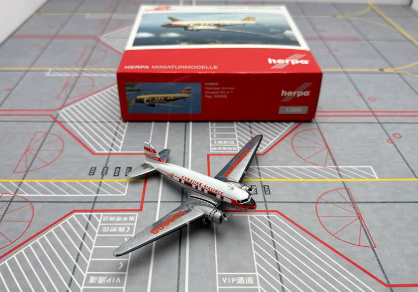 1:200 Herpa HAWAIIAN AIRLINES Douglas DC-3 Aircraft Plane Diecast Airplane Model