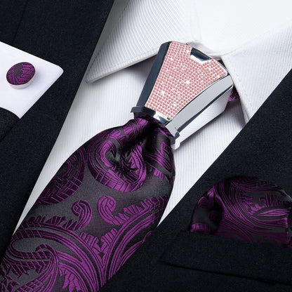 Men Necktie 3Pcs Luxury Striped Ties Cufflinks Pocket Square Wedding Accessories