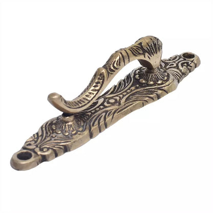 Set of 2 Antique Look Ornate Brass Pull Door Handle With Back plate