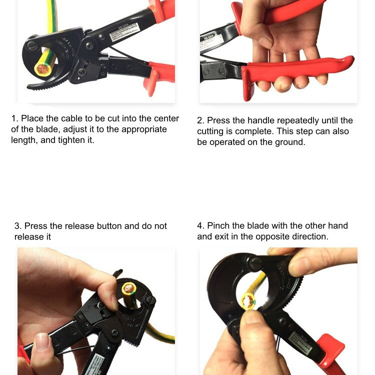 IWISS HS-520A Ratchet Cable Cutter Tools Cutting Range Max. 400mm2