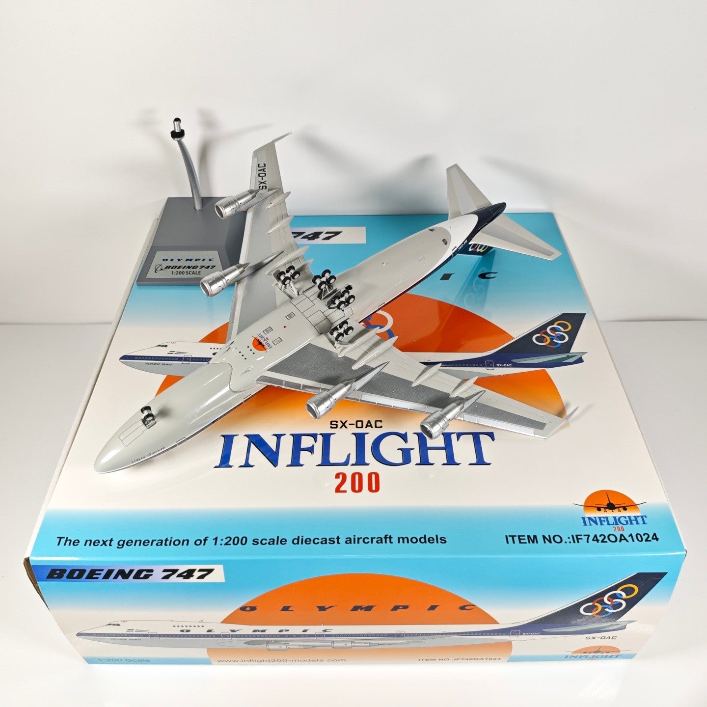 1:200 InFlight OLYMPIC Boeing 747 SX-DAC Passenger Airplane Diecast Plane Model