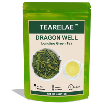 TEARELAE Longjing Tea Dragon Well Green Tea Rich Bean Aroma 113g