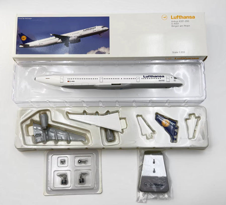 1:200 Hogan Lufthansa AIRBUS A321-200 Passenger Plane ABS Plastic Aircraft Model