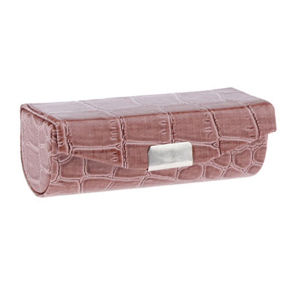 Elegant ABS Synthetic Leather Lipstick Case Bag Flocking Liner Traveling Purse