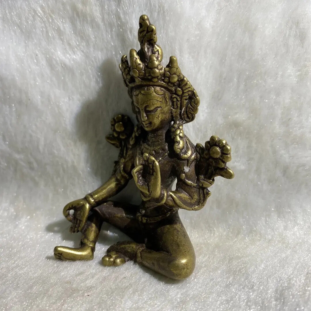 Antique White Tara Buddha Bodhisattva Buddha Statue Home Decoration