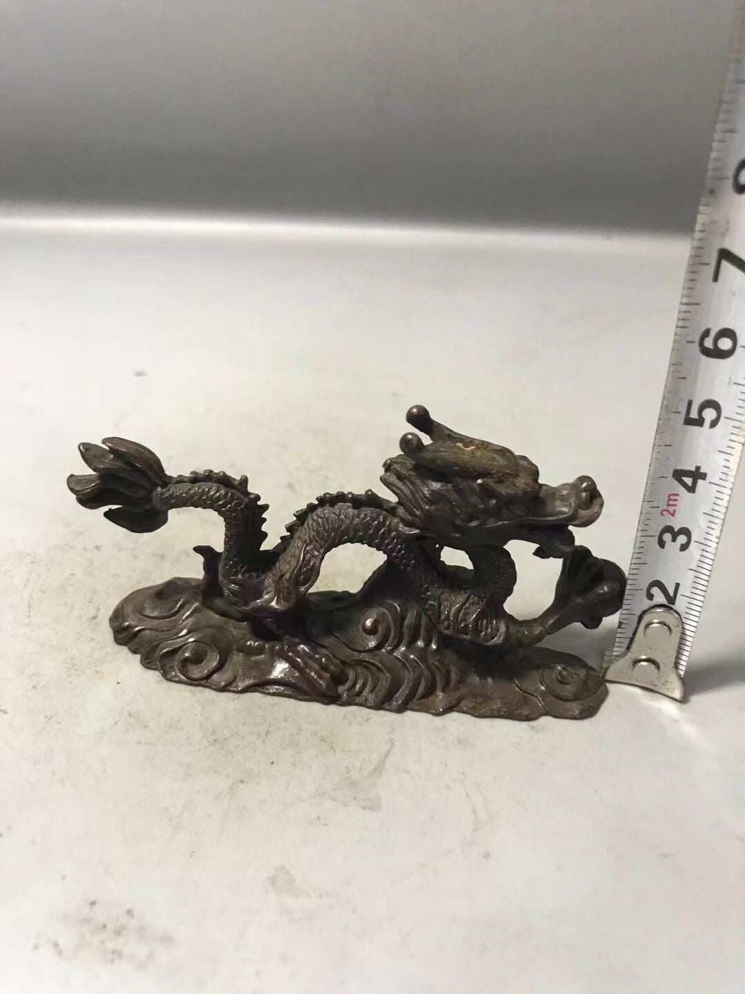 Rare Chinese bronze handmade dragon statue netsuke collectable tea pet art gift