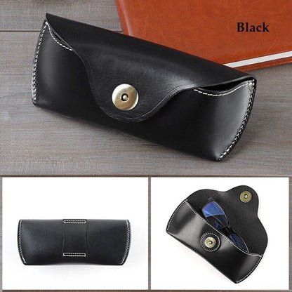 Men Women Glasses Cases Eyewear Holder Storage Box Pouch Leather Belt Bag 17x7cm