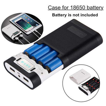 Dual USB Ports 5V/2.5A 2000-12000mAh Power Bank DIY Case For 4*18650 Battery ss