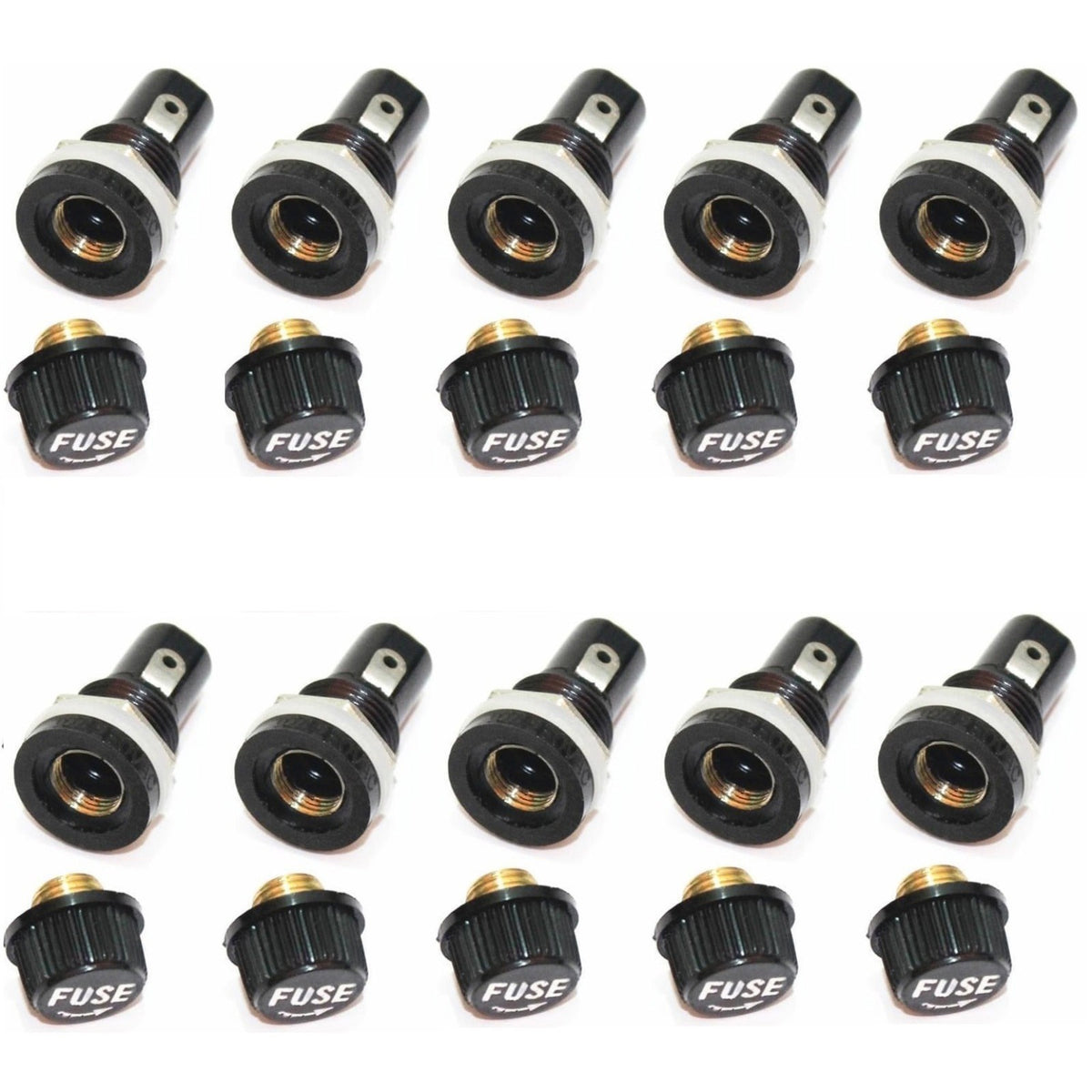 10Pc Glass Fuse Holders Insurance Tube Socket Holder For Car Auto Mobike Vehicle