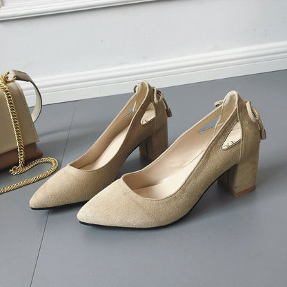 Women Pumps High Heels 6CM Black Leather Wedding Shoes Woman