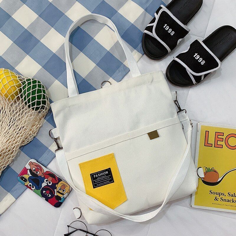 Simple Women Package Print Cute Bear Canvas Bag Handbag Shoulder Bag 33x5x37 cm