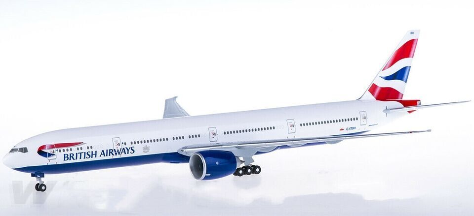 1:200 37CM Hogan BRITISH AIRWAYS BOEING 777-300ER Airplane ABS Plastic Model
