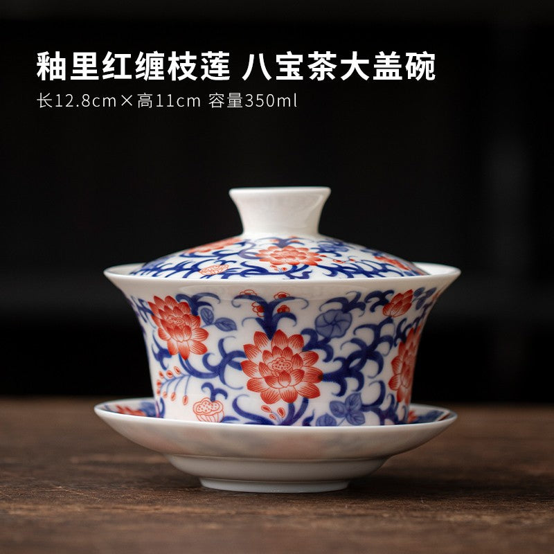 Eight Treasures Tea Sancai Gaiwan Tea Cup Household Ceramic Tea Bowl