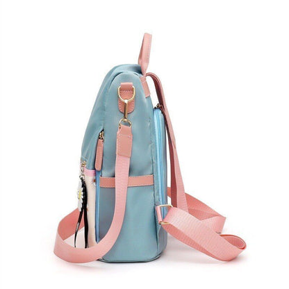 Daisy Pattern Oxford Waterproof Backpack Large Anti-theft Nylon Shoulder Bag 1PC