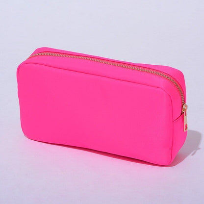 Waterproof Nylon Pouch Cosmetic Bag Letters Patch Makeup Bag Big Toiletry Purse