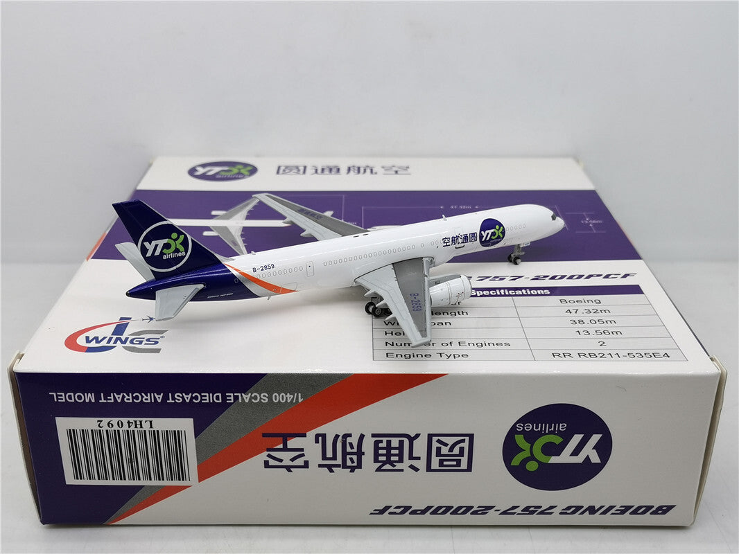 1:400 JC Wings YT Airlines B757-200 Passenger Airplane Diecast Aircraft Model