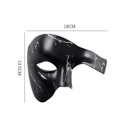 Marble & Galaxy Print Half Face Masquerade Mask for Halloween Party