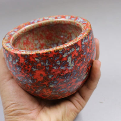 4" Collection Chinese Qing Porcelain Fambe Fancy Glaze Small Incense Burner