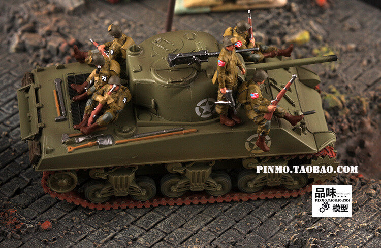 1/72 US Armored Tank Mounted Soldier 6 Soldier Model
