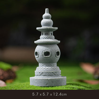 Green Sandstone Tower Tea Pet 12.4cm 4.8in Kung Fu Tea Tray Accessories