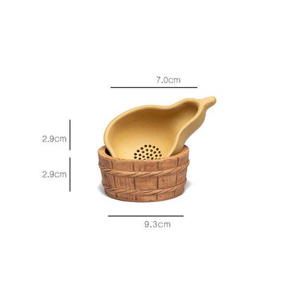 Creative Tea Strainer Holder Yixing Zisha Duan Clay Tea Strainer Gourd Design