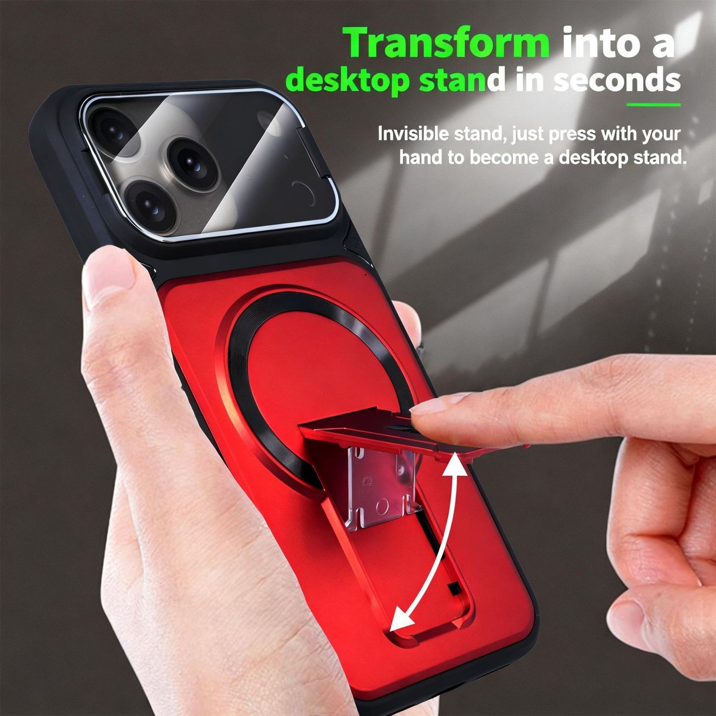 For iPhone 17 Pro Max/16/15/14 Magnetic Phone Case Storage Stand