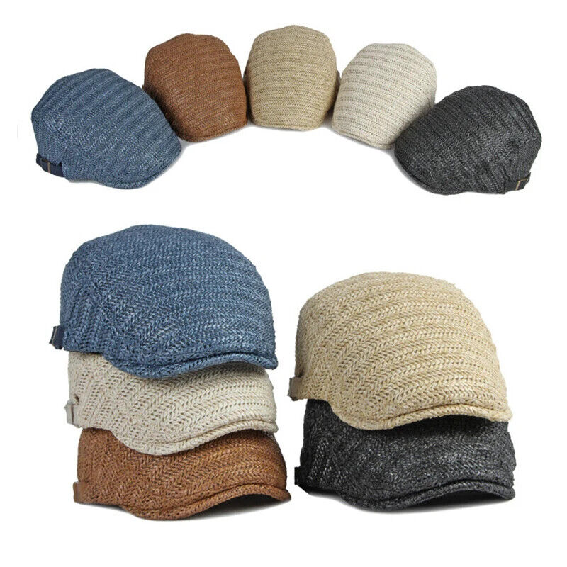 Men Beret Hat Summer Full Mesh Herringbone Women Breathable Peaked Ivy Visor Cap