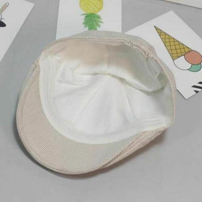 Baby Hat Spring Cotton Handsome Striped/Solid Boy Cap Beret Kids Sun Accessories