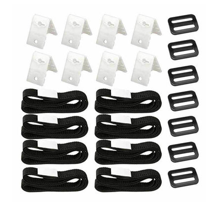 24 In 1 In-Ground Swimming Pool Solar Cover Reel Attachment Kit Straps Blanket