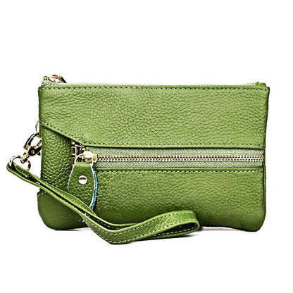 Casual Clutch Bag Genuine Cow Leather Zero Wallet Ladies Coin Purse Pocket Soft