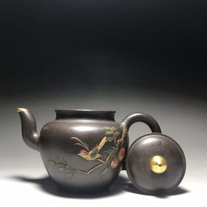 Chinese Yixing Zisha Clay Handmade Exquisite Teapot（笑樱 底款：金鼎商标）