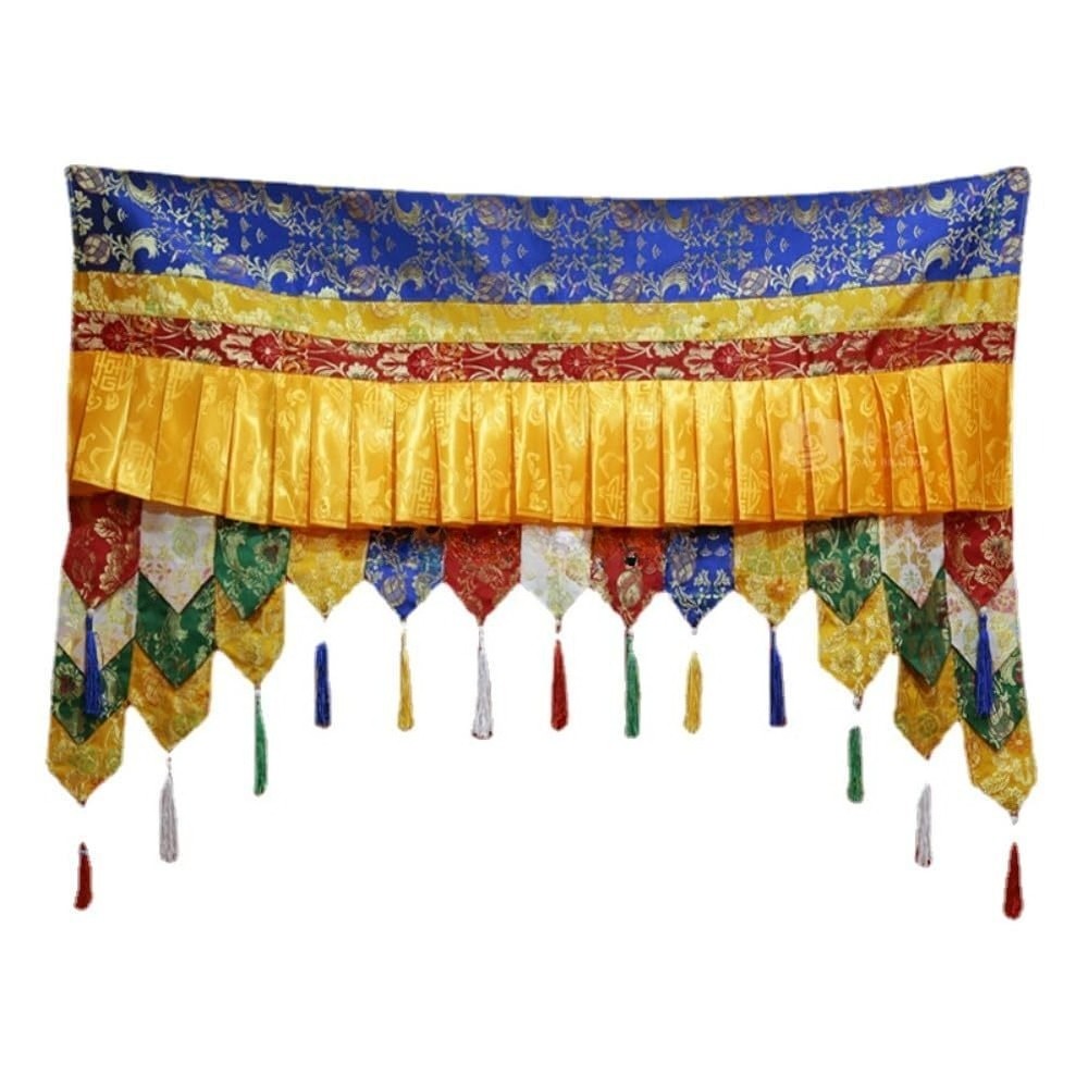100cm Buddha Hall Decoration Hanging Curtain Tibetan Colorful Curtain Wall