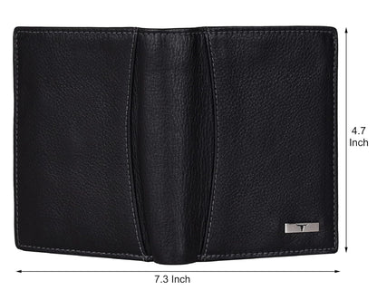 New Black Bi-Fold Leather Men's Wallet RFID Protection Gift Item