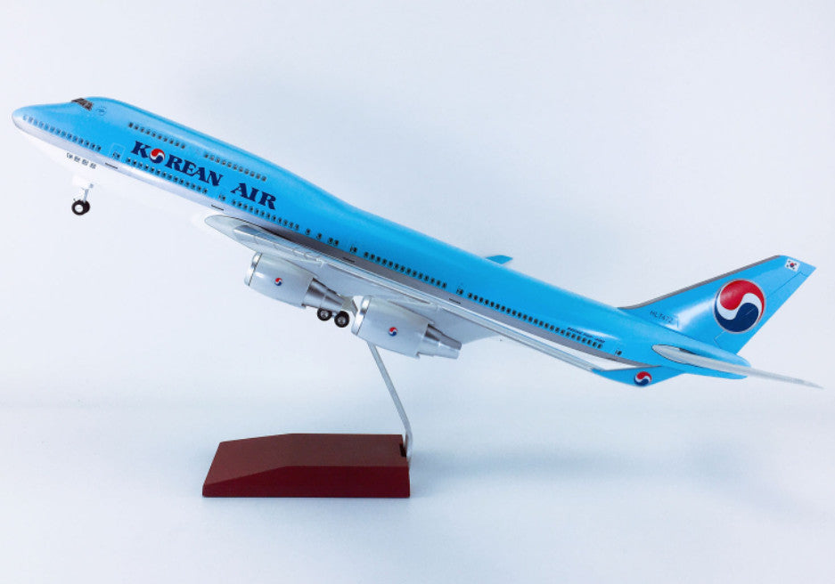 1:150 47CM KOREAN AIR BOEING 747-400 Airplane Landing Gear Resin Airplane Model
