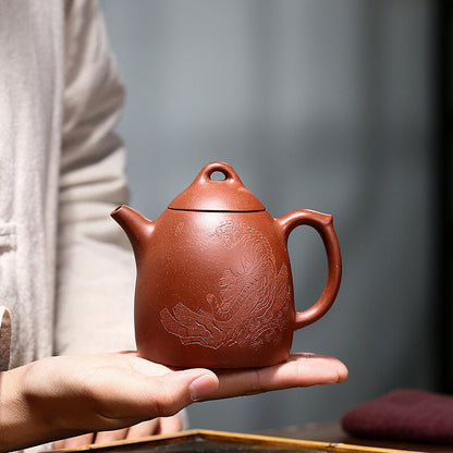 China Yixing Zisha Pottery Jiangpo Clay Handmade 250cc Tiger Teapot 虎啸汉瓦